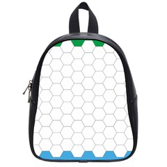 Hex Grid Plaid Green Yellow Blue Orange White School Bags (small)  by Mariart