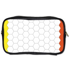 Hex Grid Plaid Green Yellow Blue Orange White Toiletries Bags by Mariart