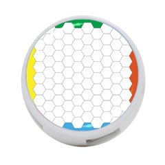 Hex Grid Plaid Green Yellow Blue Orange White 4-port Usb Hub (one Side) by Mariart