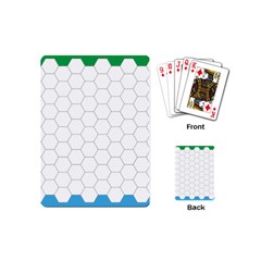 Hex Grid Plaid Green Yellow Blue Orange White Playing Cards (mini)  by Mariart