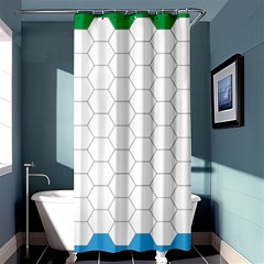 Hex Grid Plaid Green Yellow Blue Orange White Shower Curtain 36  X 72  (stall)  by Mariart