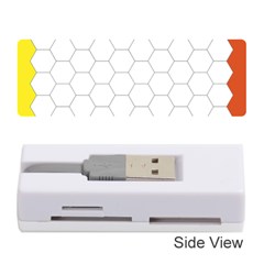 Hex Grid Plaid Green Yellow Blue Orange White Memory Card Reader (stick)  by Mariart