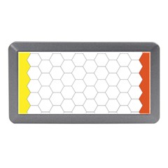 Hex Grid Plaid Green Yellow Blue Orange White Memory Card Reader (mini) by Mariart