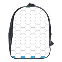 Hex Grid Plaid Green Yellow Blue Orange White School Bags (xl)  by Mariart