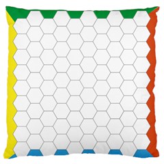 Hex Grid Plaid Green Yellow Blue Orange White Standard Flano Cushion Case (two Sides) by Mariart