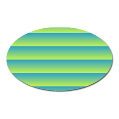 Line Horizontal Green Blue Yellow Light Wave Chevron Oval Magnet by Mariart