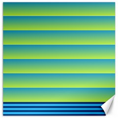 Line Horizontal Green Blue Yellow Light Wave Chevron Canvas 12  X 12   by Mariart