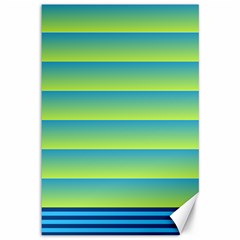 Line Horizontal Green Blue Yellow Light Wave Chevron Canvas 12  X 18   by Mariart