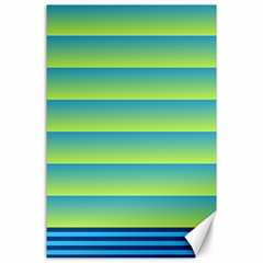 Line Horizontal Green Blue Yellow Light Wave Chevron Canvas 24  X 36  by Mariart