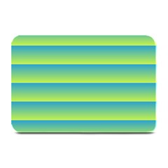 Line Horizontal Green Blue Yellow Light Wave Chevron Plate Mats by Mariart