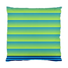 Line Horizontal Green Blue Yellow Light Wave Chevron Standard Cushion Case (one Side) by Mariart