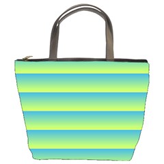 Line Horizontal Green Blue Yellow Light Wave Chevron Bucket Bags by Mariart