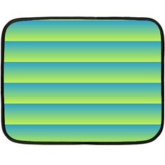 Line Horizontal Green Blue Yellow Light Wave Chevron Fleece Blanket (mini) by Mariart