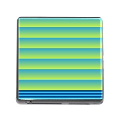 Line Horizontal Green Blue Yellow Light Wave Chevron Memory Card Reader (square) by Mariart