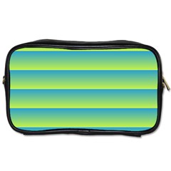 Line Horizontal Green Blue Yellow Light Wave Chevron Toiletries Bags 2-side by Mariart