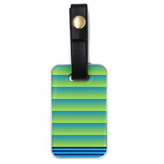 Line Horizontal Green Blue Yellow Light Wave Chevron Luggage Tags (one Side)  by Mariart