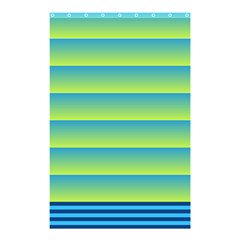 Line Horizontal Green Blue Yellow Light Wave Chevron Shower Curtain 48  X 72  (small)  by Mariart