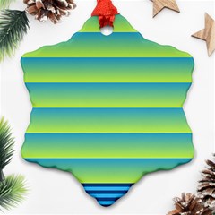 Line Horizontal Green Blue Yellow Light Wave Chevron Ornament (snowflake) by Mariart