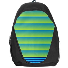 Line Horizontal Green Blue Yellow Light Wave Chevron Backpack Bag by Mariart