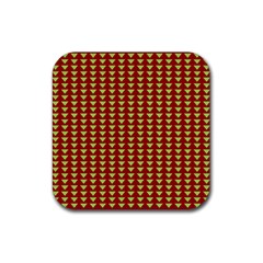 Hawthorn Sharkstooth Triangle Green Red Full Rubber Coaster (square)  by Mariart