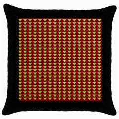 Hawthorn Sharkstooth Triangle Green Red Full Throw Pillow Case (black) by Mariart