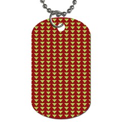 Hawthorn Sharkstooth Triangle Green Red Full Dog Tag (two Sides) by Mariart