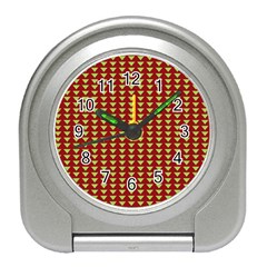 Hawthorn Sharkstooth Triangle Green Red Full Travel Alarm Clocks