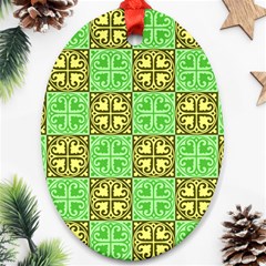 Clipart Aztec Green Yellow Ornament (oval) by Mariart