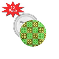 Clipart Aztec Green Yellow 1 75  Buttons (10 Pack) by Mariart