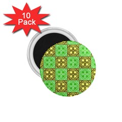 Clipart Aztec Green Yellow 1 75  Magnets (10 Pack)  by Mariart