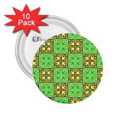 Clipart Aztec Green Yellow 2 25  Buttons (10 Pack)  by Mariart