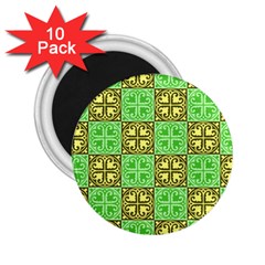 Clipart Aztec Green Yellow 2 25  Magnets (10 Pack)  by Mariart