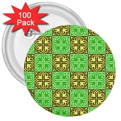 Clipart Aztec Green Yellow 3  Buttons (100 Pack)  by Mariart