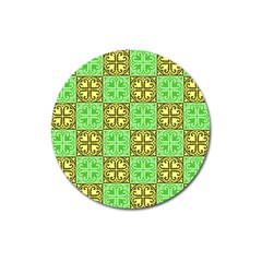 Clipart Aztec Green Yellow Magnet 3  (round) by Mariart