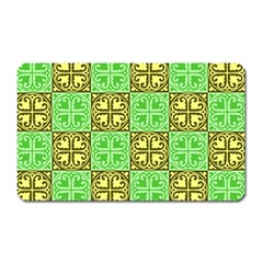 Clipart Aztec Green Yellow Magnet (rectangular) by Mariart