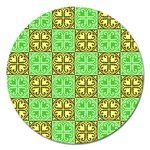 Clipart Aztec Green Yellow Magnet 5  (Round) Front