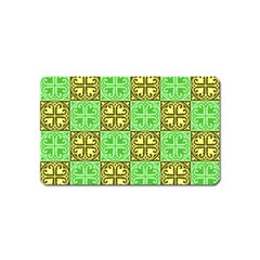 Clipart Aztec Green Yellow Magnet (name Card) by Mariart