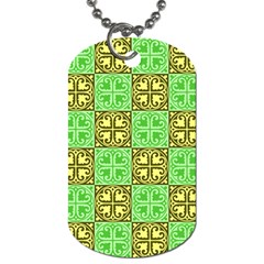 Clipart Aztec Green Yellow Dog Tag (two Sides) by Mariart