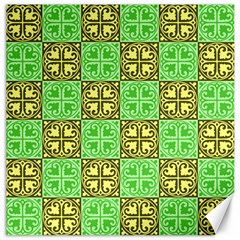 Clipart Aztec Green Yellow Canvas 12  X 12   by Mariart