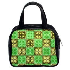 Clipart Aztec Green Yellow Classic Handbags (2 Sides) by Mariart