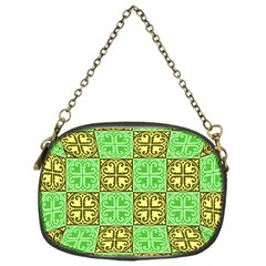 Clipart Aztec Green Yellow Chain Purses (one Side)  by Mariart