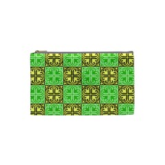 Clipart Aztec Green Yellow Cosmetic Bag (small)  by Mariart