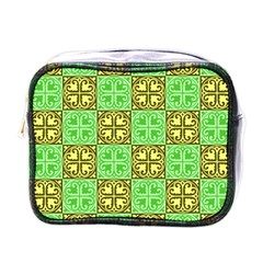 Clipart Aztec Green Yellow Mini Toiletries Bags by Mariart