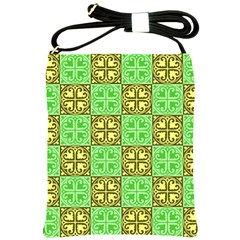 Clipart Aztec Green Yellow Shoulder Sling Bags by Mariart