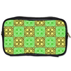 Clipart Aztec Green Yellow Toiletries Bags by Mariart