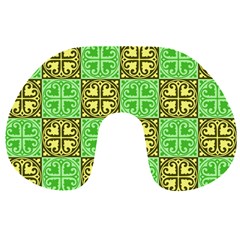 Clipart Aztec Green Yellow Travel Neck Pillows by Mariart