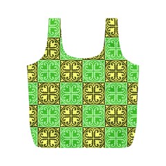 Clipart Aztec Green Yellow Full Print Recycle Bags (m) 