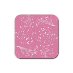 Floral Design Rubber Square Coaster (4 Pack)  by ValentinaDesign