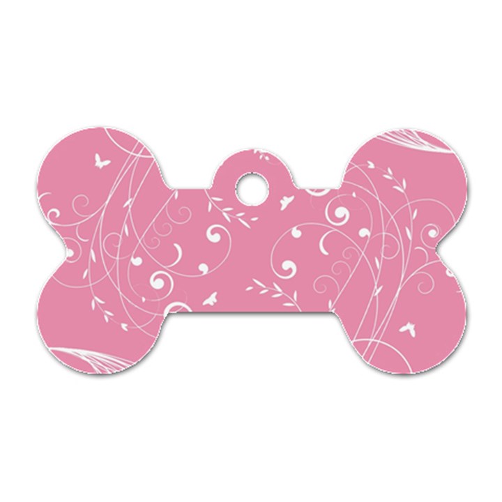 Floral design Dog Tag Bone (Two Sides)