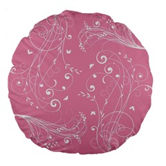 Floral Design Large 18  Premium Flano Round Cushions by ValentinaDesign